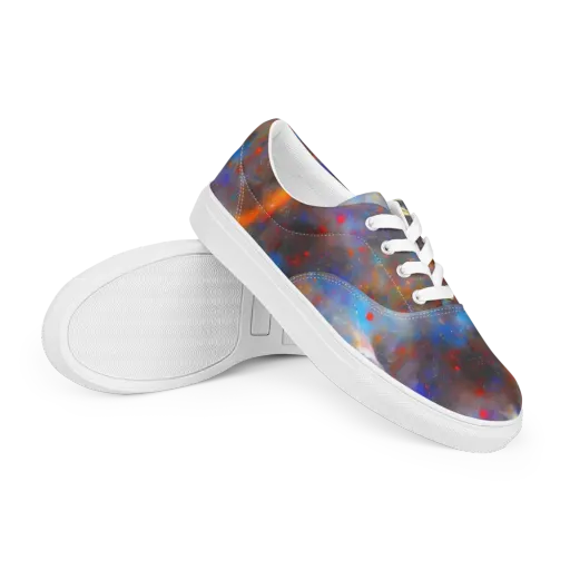 Impressionist Drift on a Men's Lace-Up Canvas Shoes