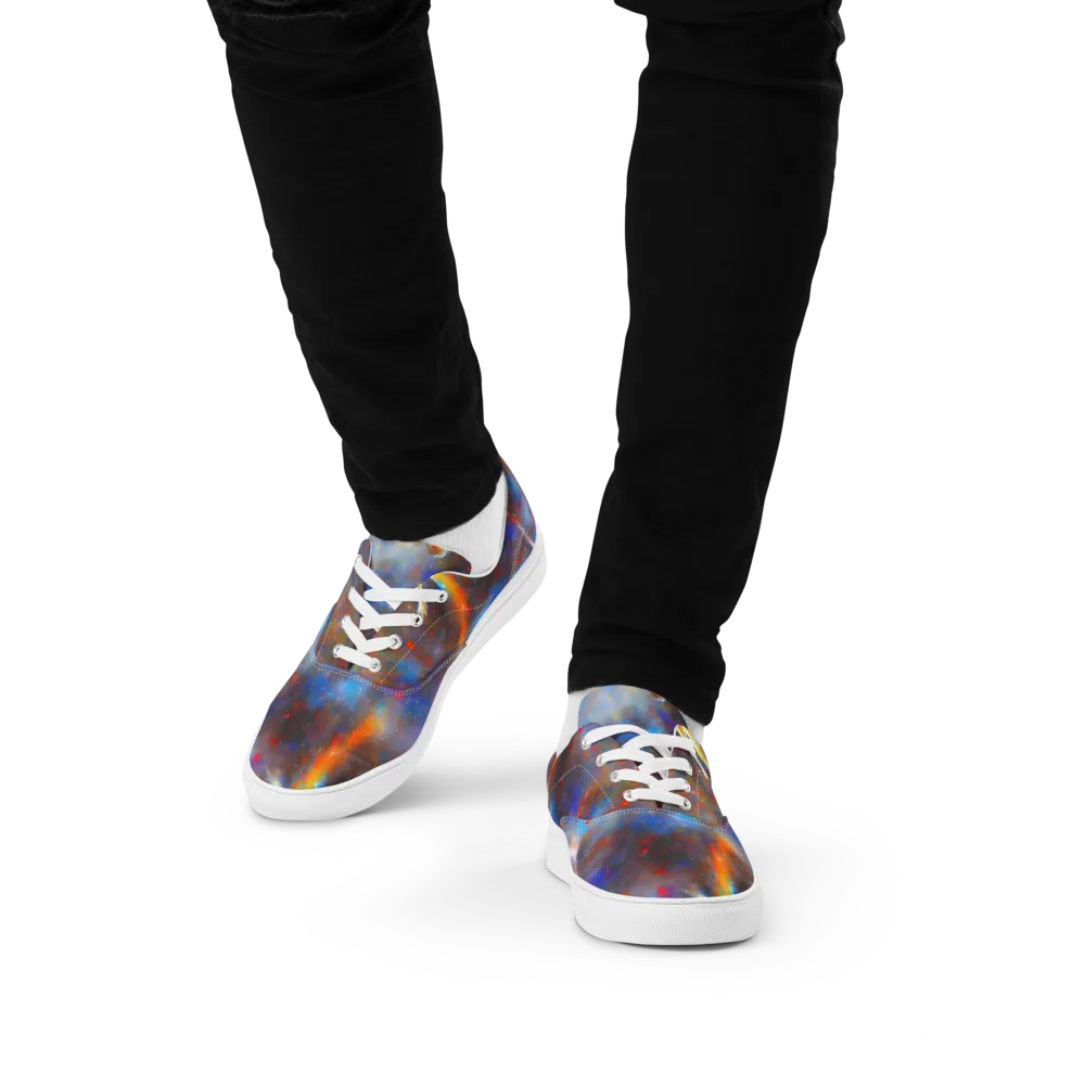 Impressionist Drift on Men's Lace-Up Canvas Shoes — Front