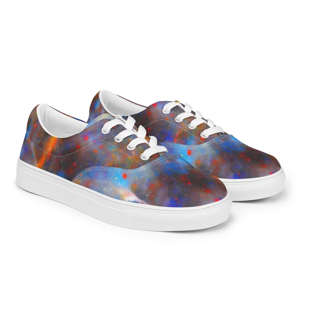 Impressionist Drift on Men's Lace-Up Canvas Shoes — Right Front