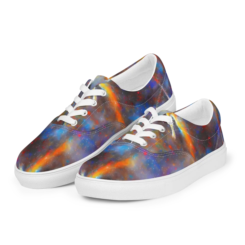 Impressionist Drift on Men's Lace-Up Canvas Shoes — Left Front