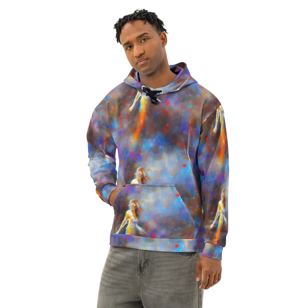 Impressionist Drift on Cotton Hoodie — Left Front