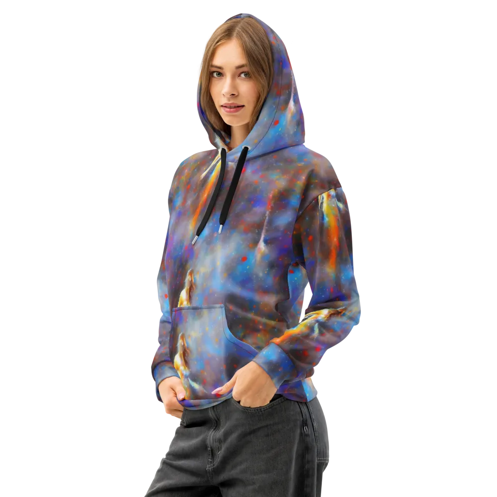 Impressionist Drift on Cotton Hoodie — Left Front