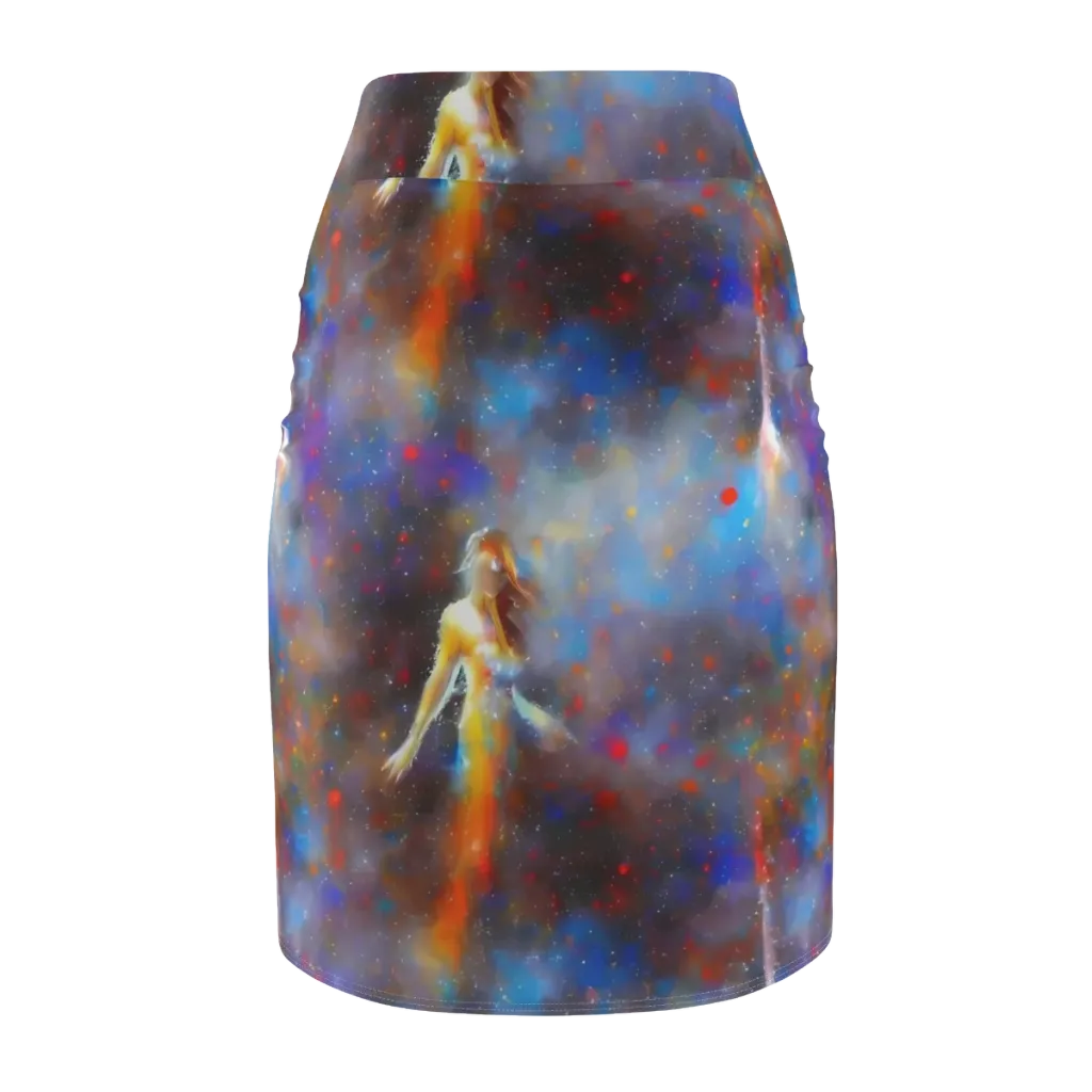 Impressionist Drift on Pencil Skirt — Back