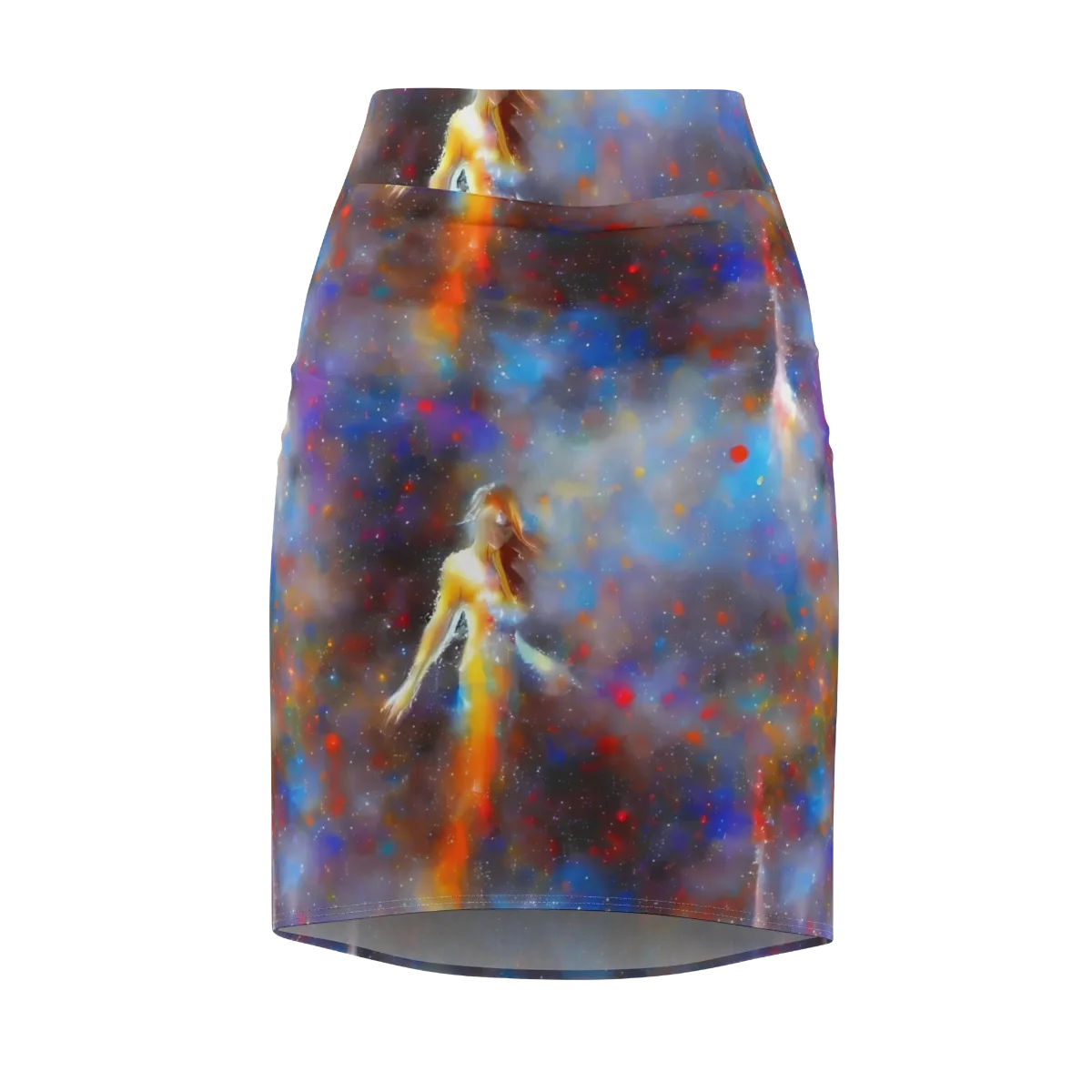 Impressionist Drift on Pencil Skirt — Front