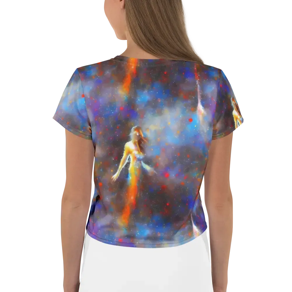 Impressionist Drift on Crop Tee — Back