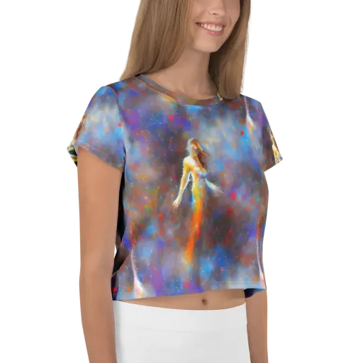 Impressionist Drift on a Crop Tee