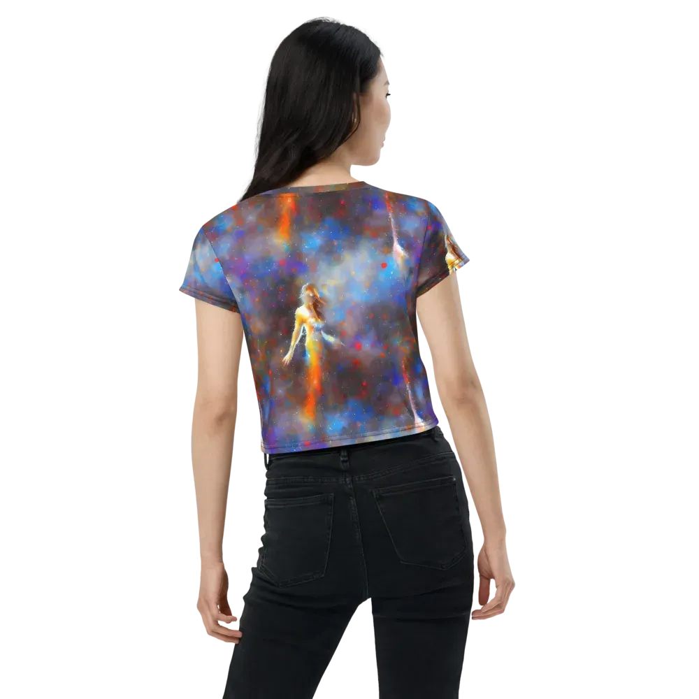 Impressionist Drift on Crop Tee — Back