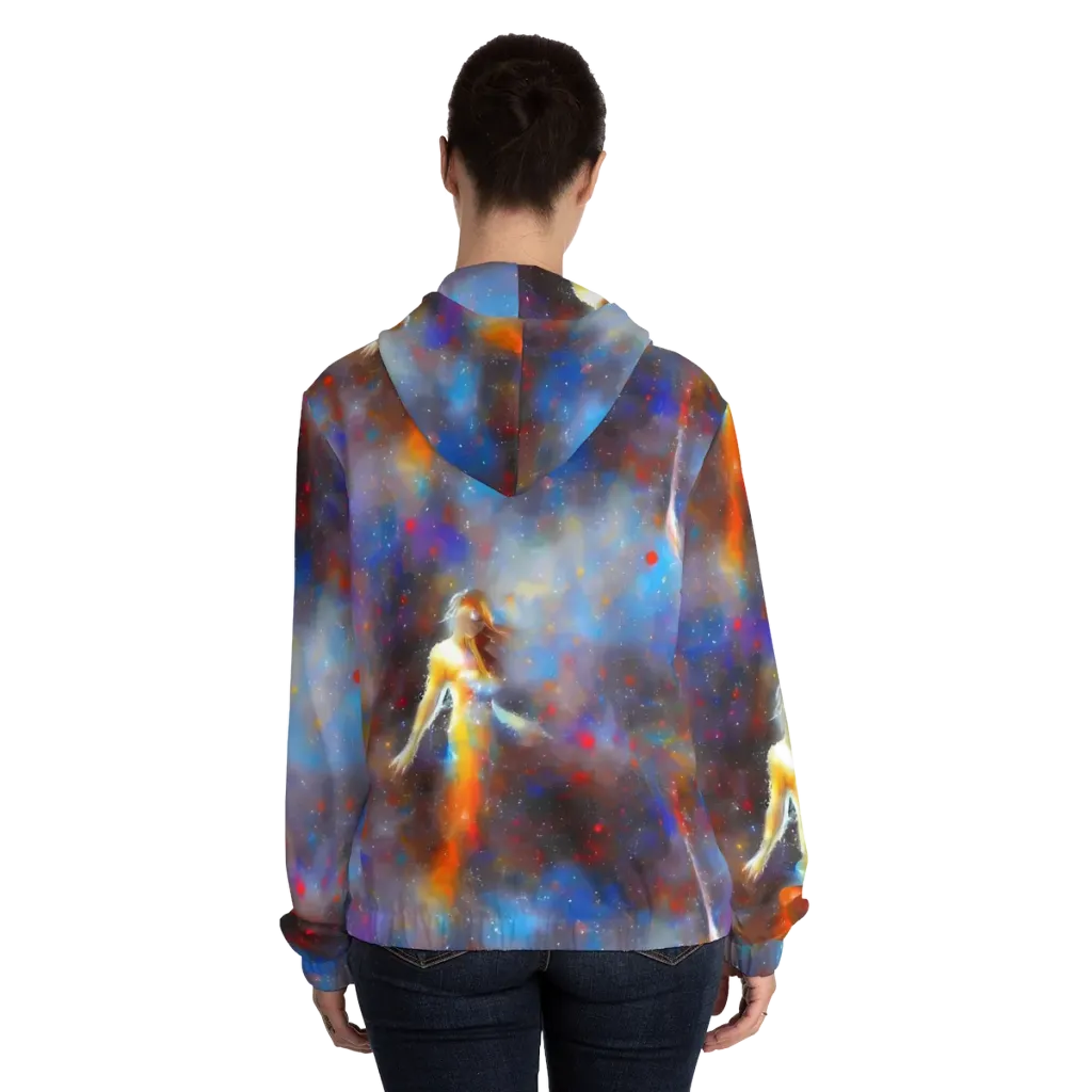 Impressionist Drift on Women's Full-Zip Hoodie — Back On Person