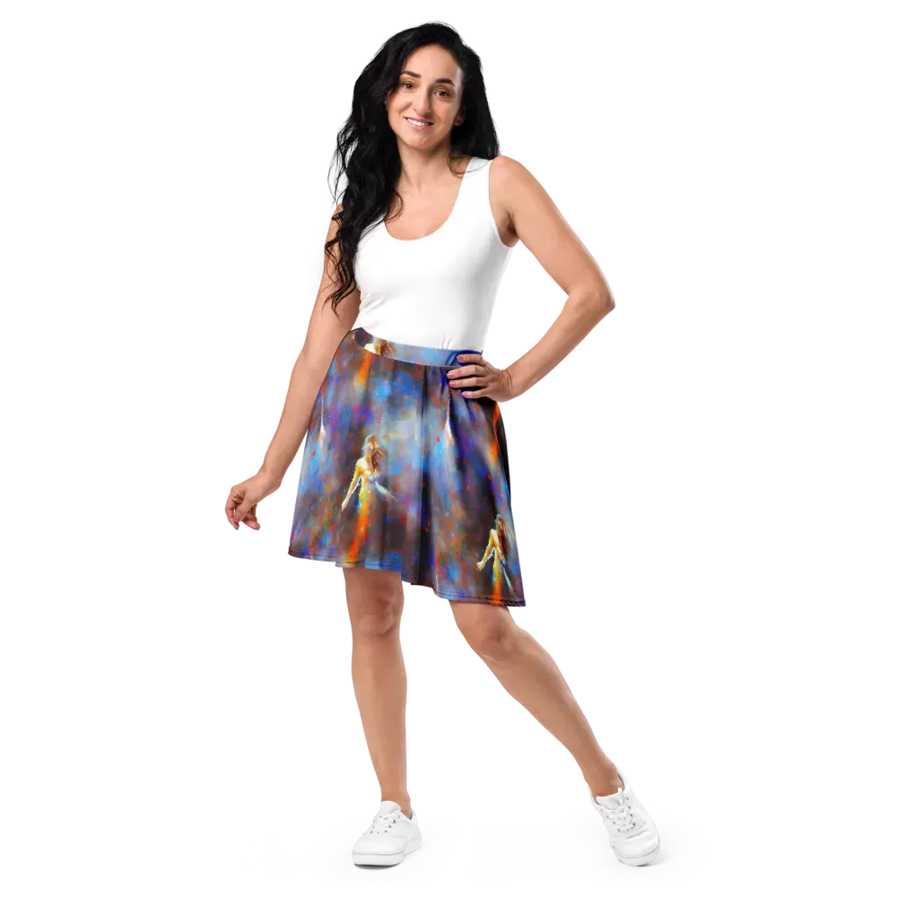 Impressionist Drift on Skater Skirt — Front