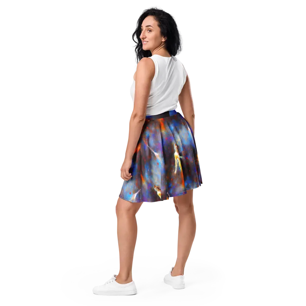 Impressionist Drift on Skater Skirt — Back