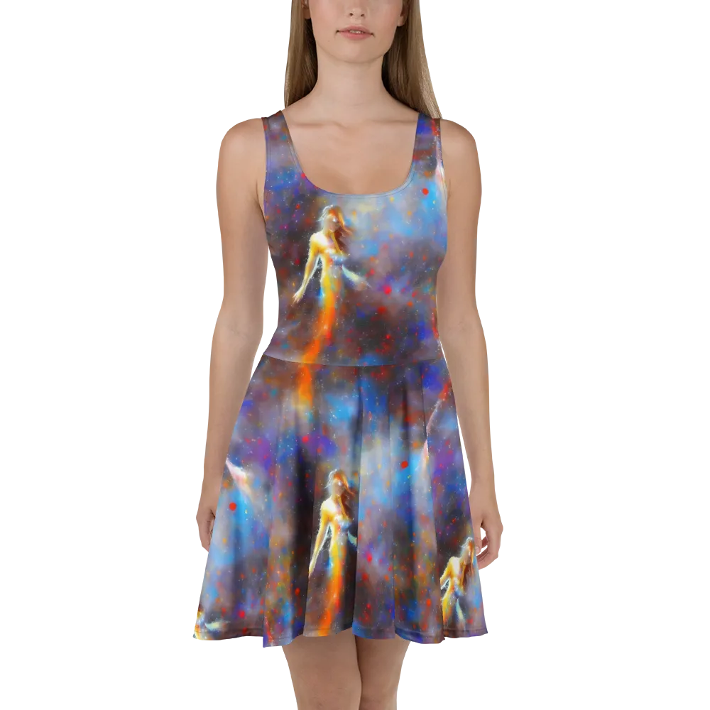 Impressionist Drift on Skater Dress — Front