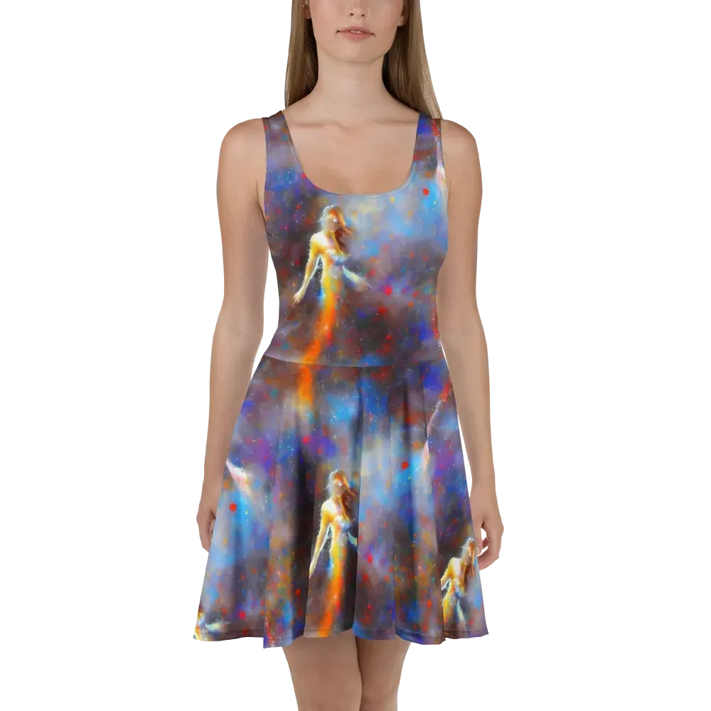 Impressionist Drift on Skater Dress — Front