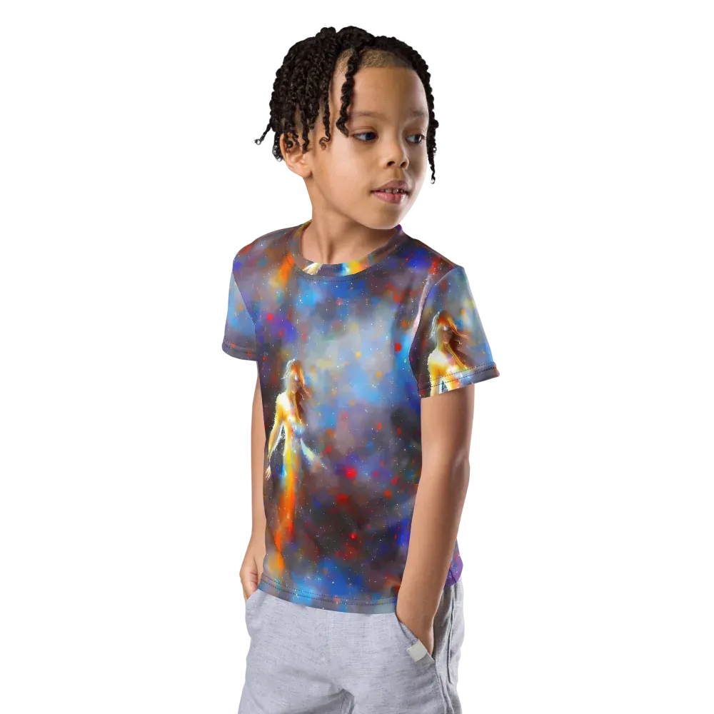 Impressionist Drift on Kids Crew Neck T-Shirt — Left Front