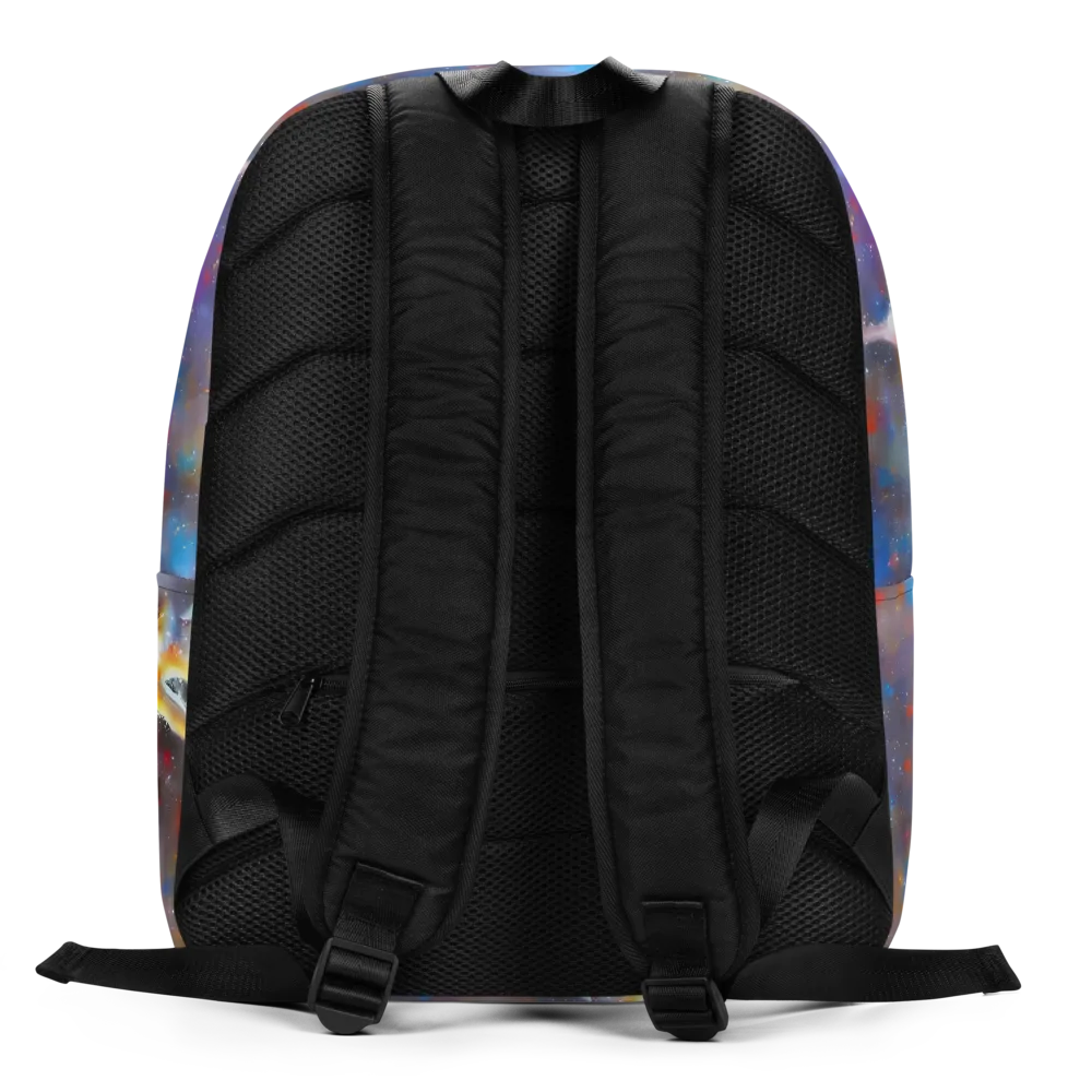 Impressionist Drift on Minimalist Backpack — Back