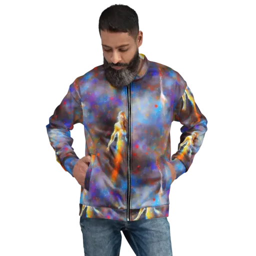 Impressionist Drift on a Bomber Jacket