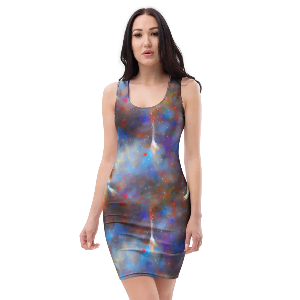 Impressionist Drift on Bodycon Dress — Front