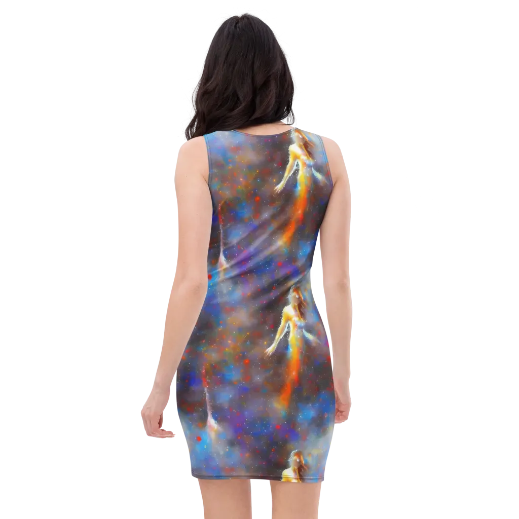 Impressionist Drift on Bodycon Dress — Back