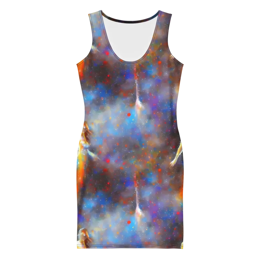 Impressionist Drift on Bodycon Dress — Front