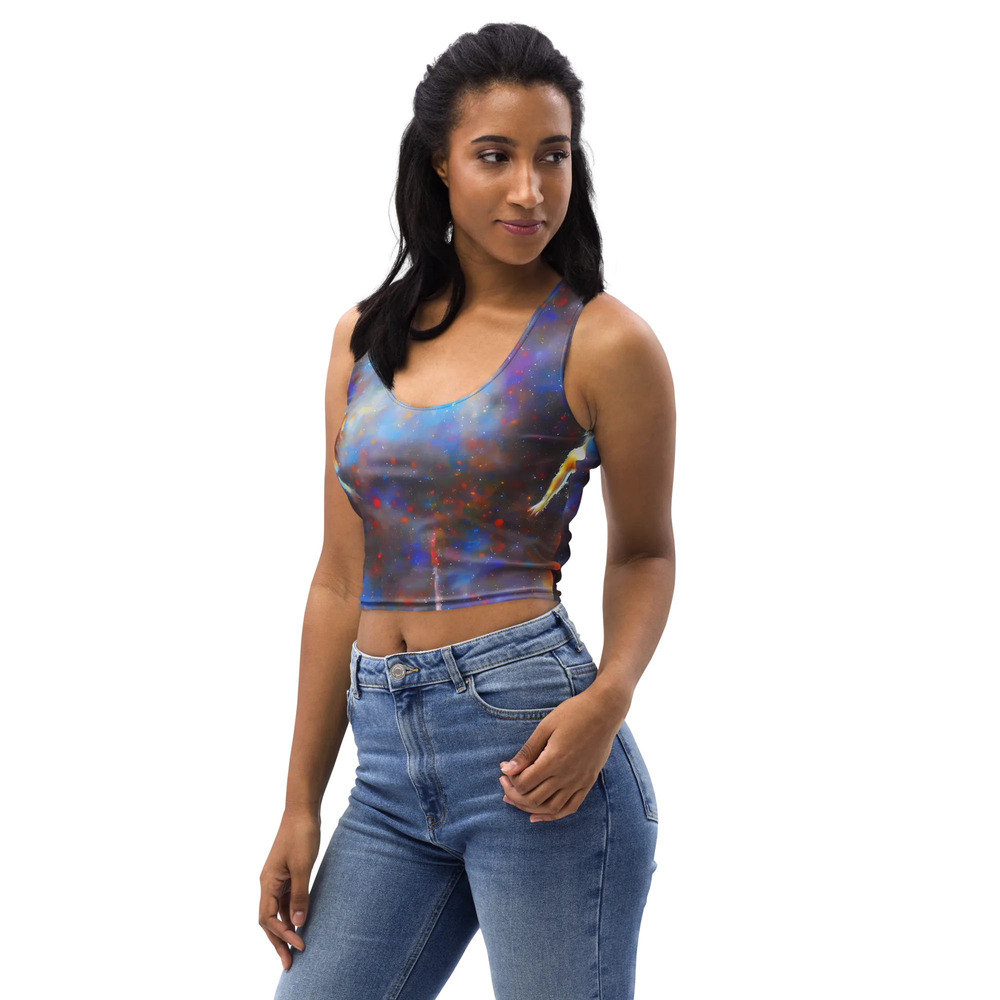 Impressionist Drift on Crop Top — Left Front