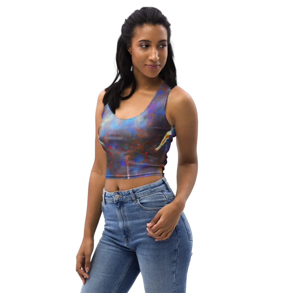 Impressionist Drift on Crop Top — Left Front