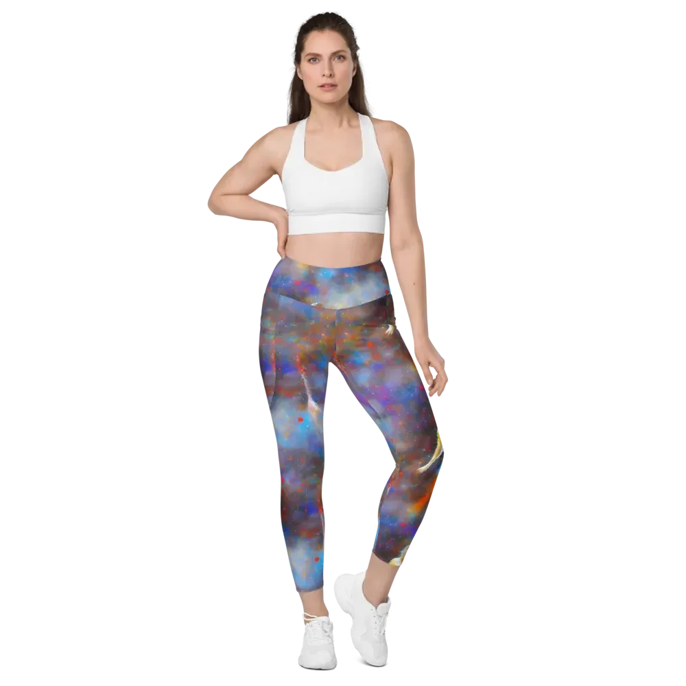 Impressionist Drift on Leggings with Pockets — Front
