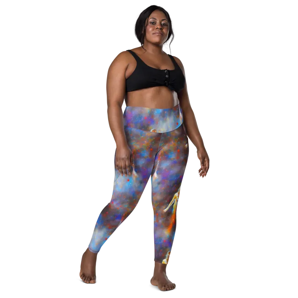 Impressionist Drift on Leggings with Pockets — Front