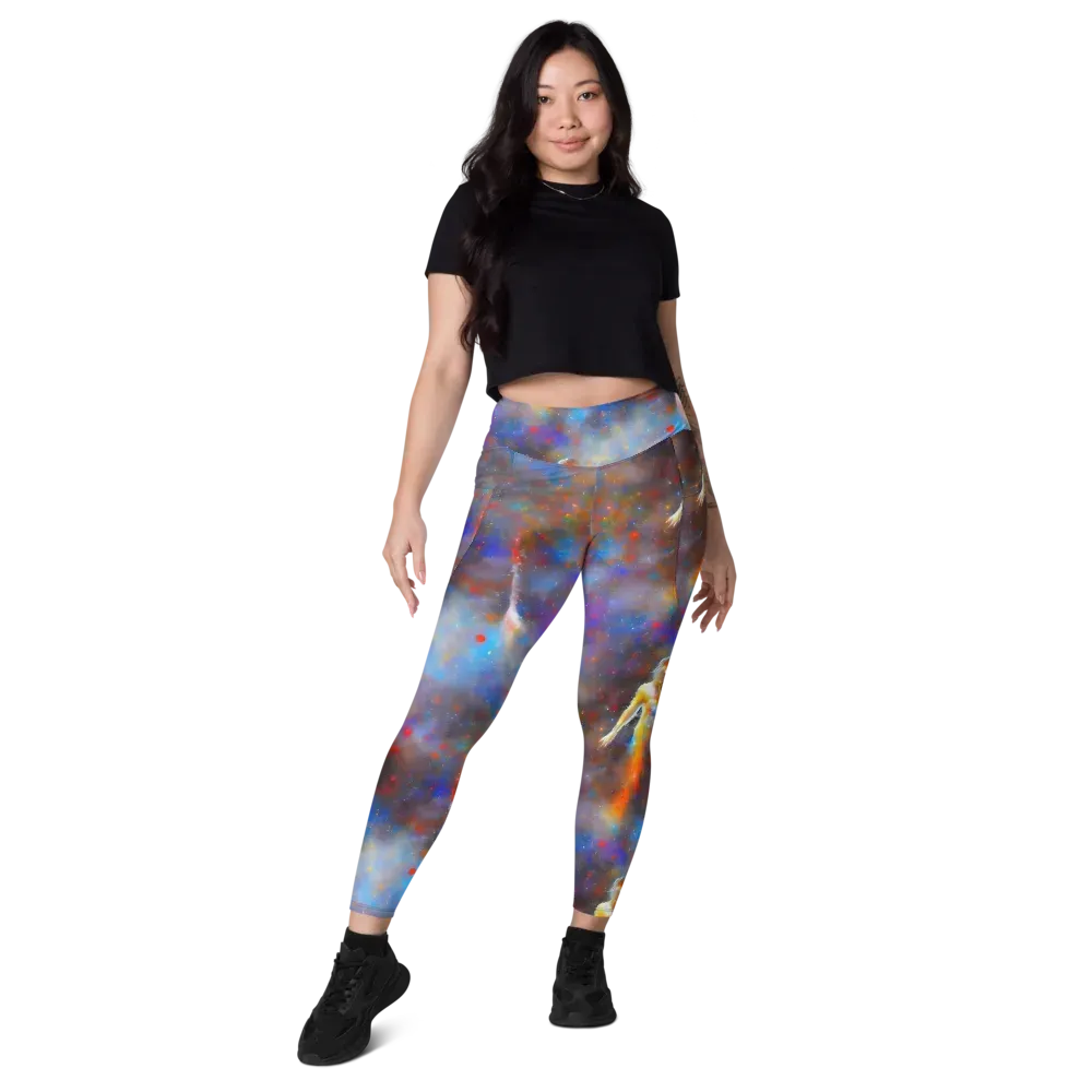 Impressionist Drift on Leggings with Pockets — Front