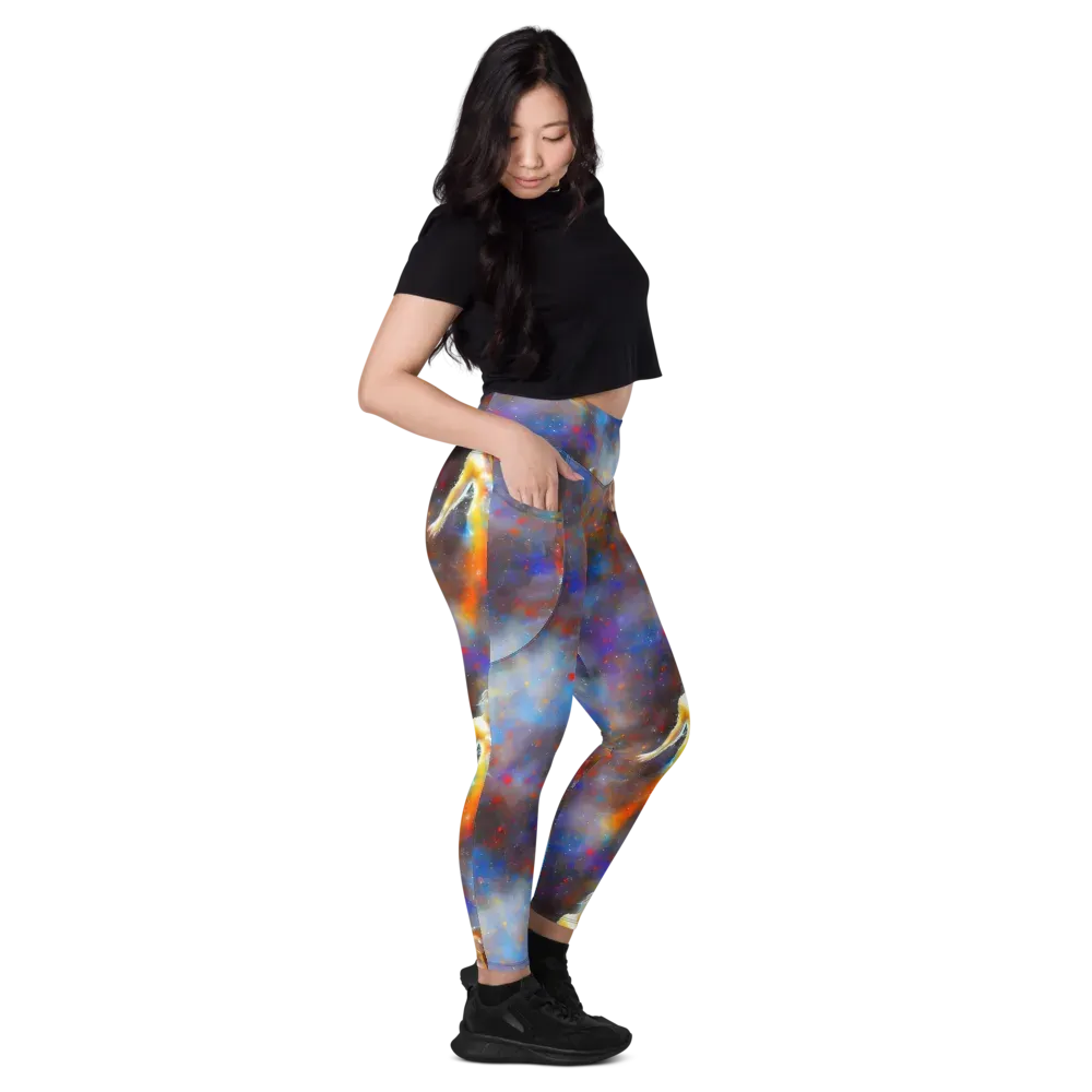 Impressionist Drift on Leggings with Pockets — Right