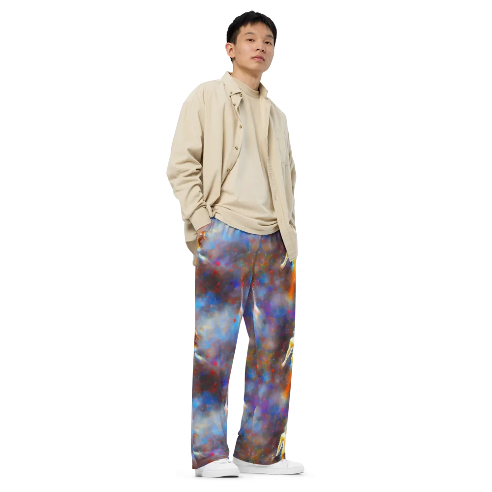 Impressionist Drift on Wide-Leg Pants — Right Front