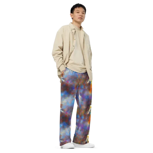 Impressionist Drift on a Wide-Leg Pants