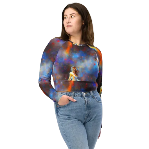 Impressionist Drift on a Long Sleeve Crop Top