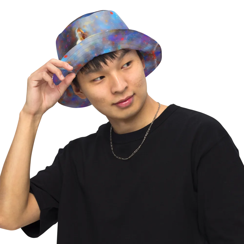 Impressionist Drift on Reversible Bucket Hat — Front Inside