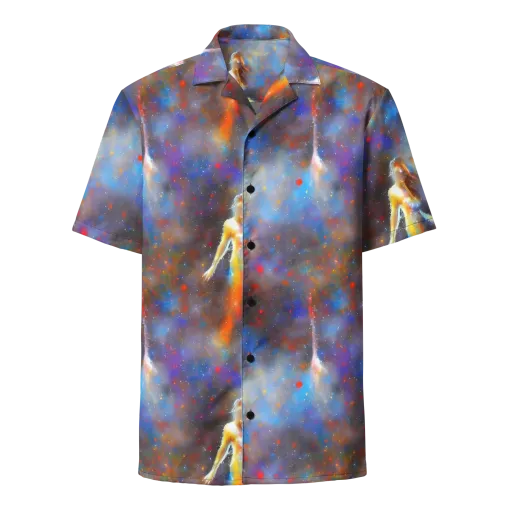 Impressionist Drift on a Button Shirt
