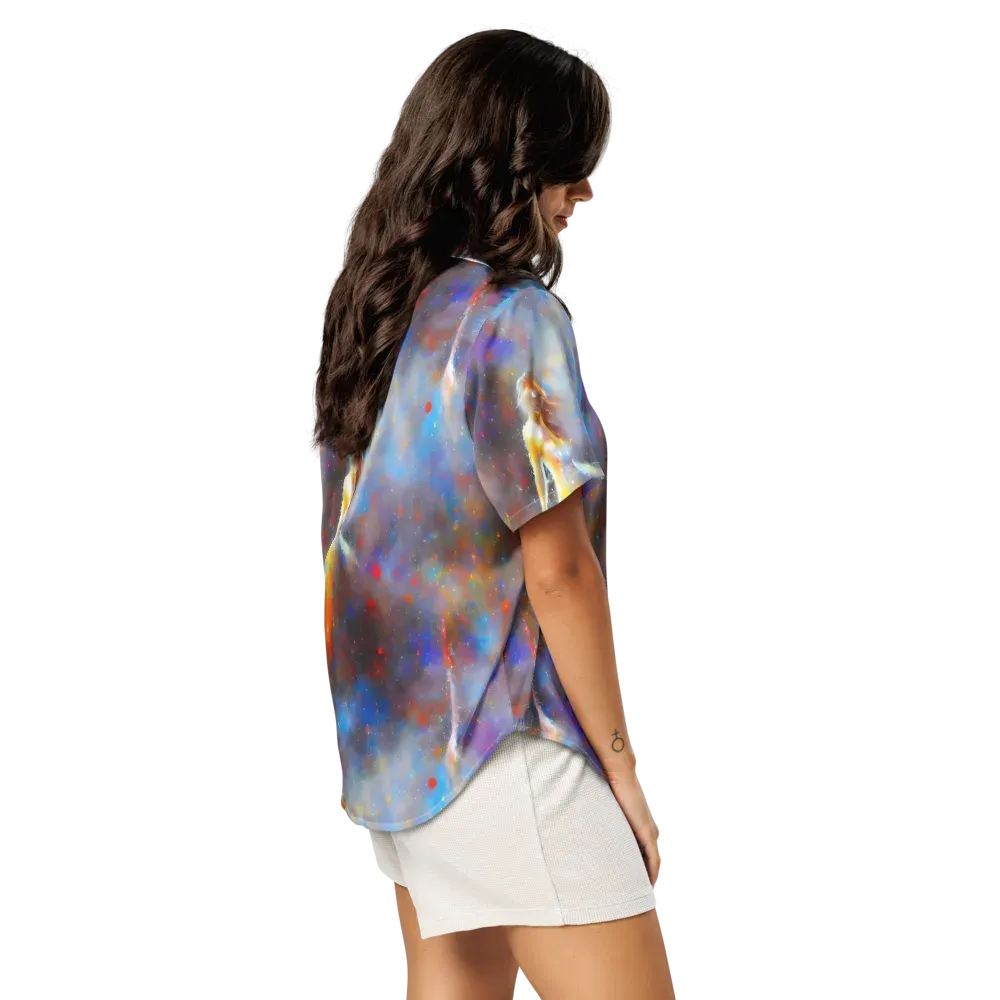 Impressionist Drift on Women's Short Sleeve Pajama Top — Right Back