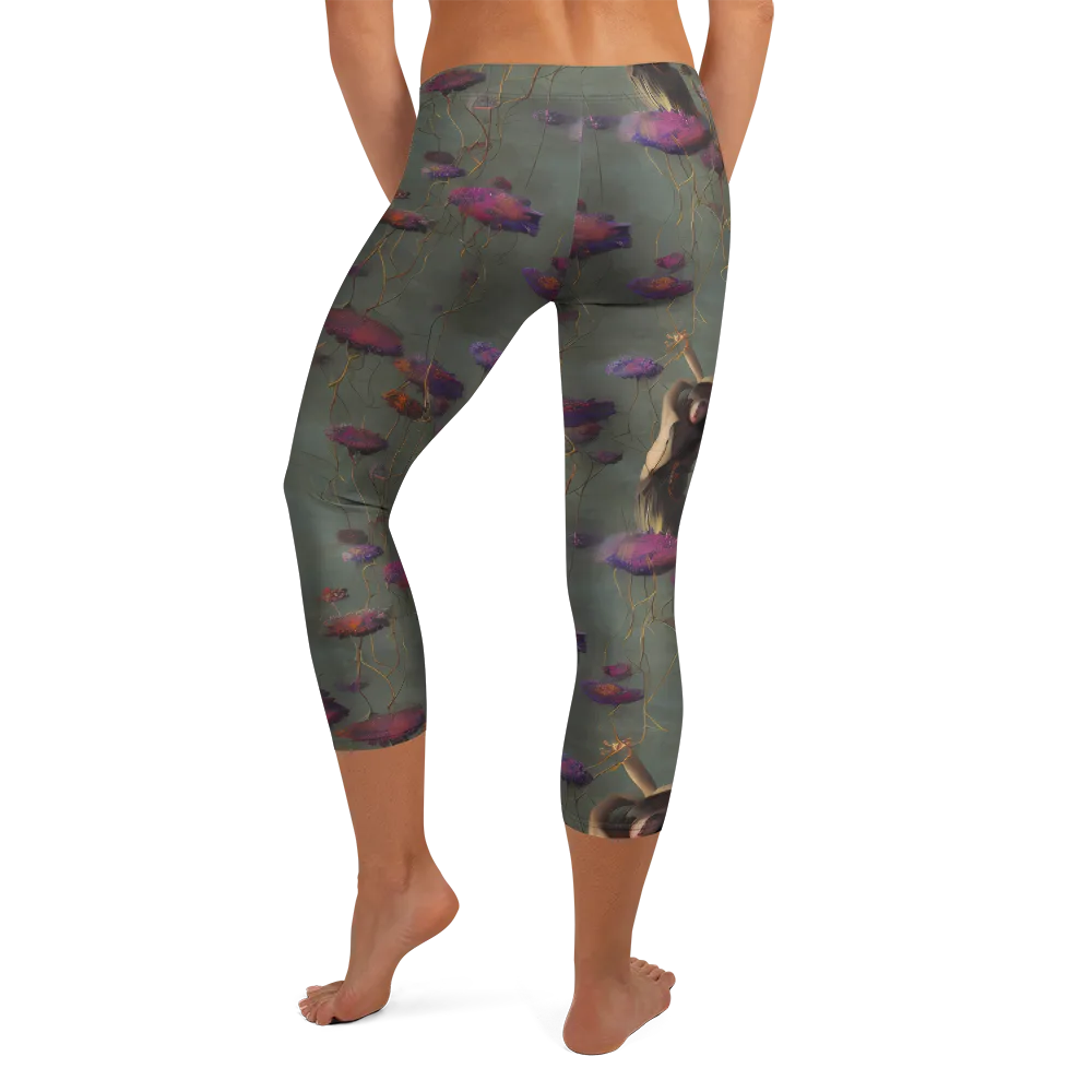 Ethereal Bloom on Capri Leggings — Back