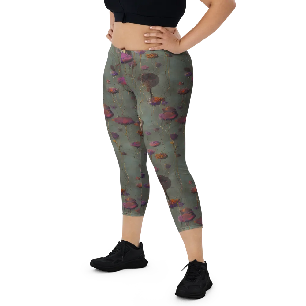 Ethereal Bloom on Capri Leggings — Front