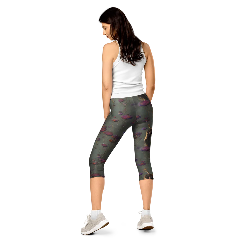 Ethereal Bloom on Capri Leggings — Back