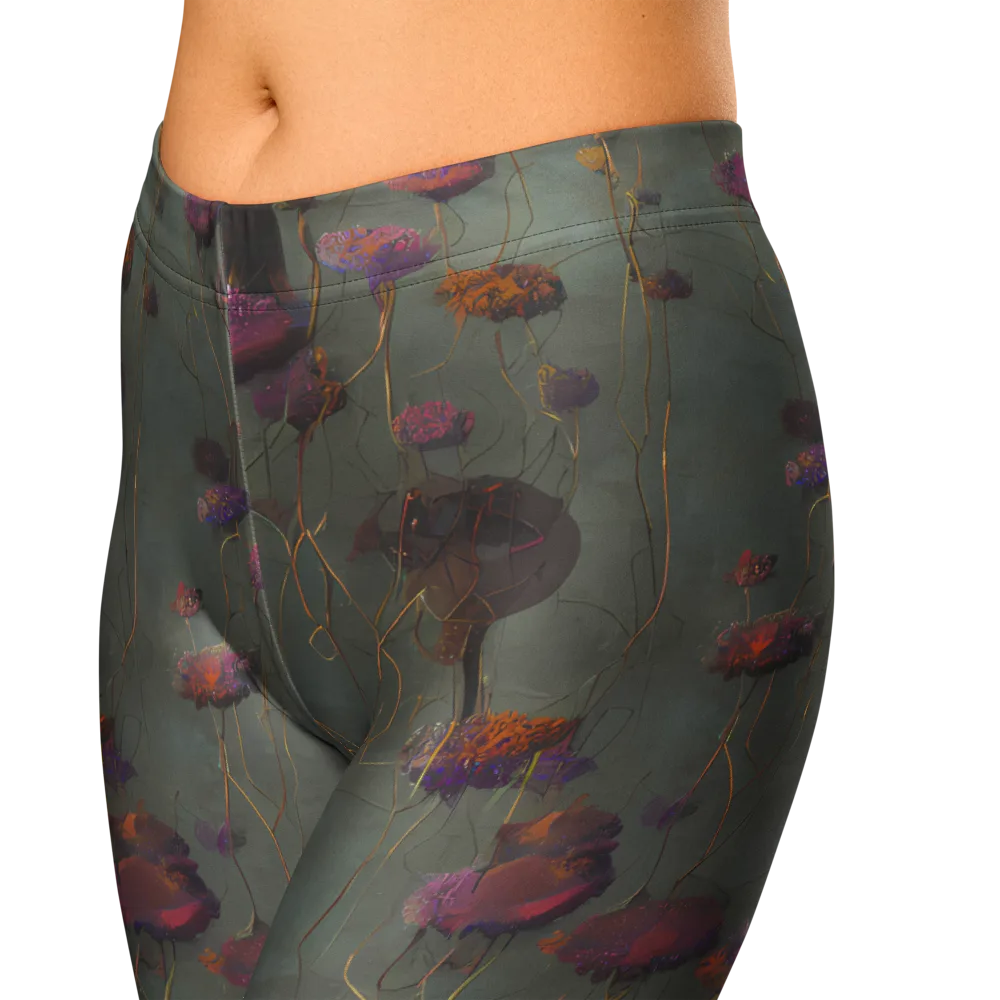 Ethereal Bloom on Capri Leggings — Zoomed-in