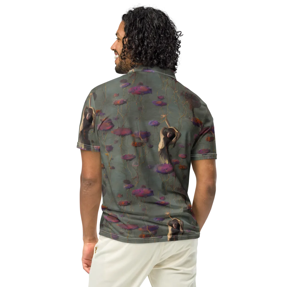 Ethereal Bloom on Men's Slim Fit Polo Shirt — Back