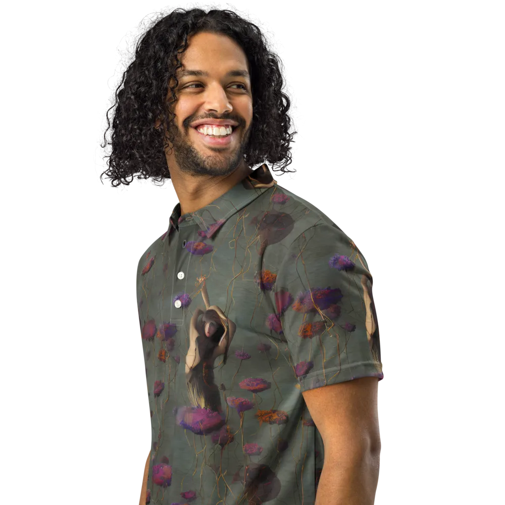 Ethereal Bloom on Men's Slim Fit Polo Shirt — Left Front