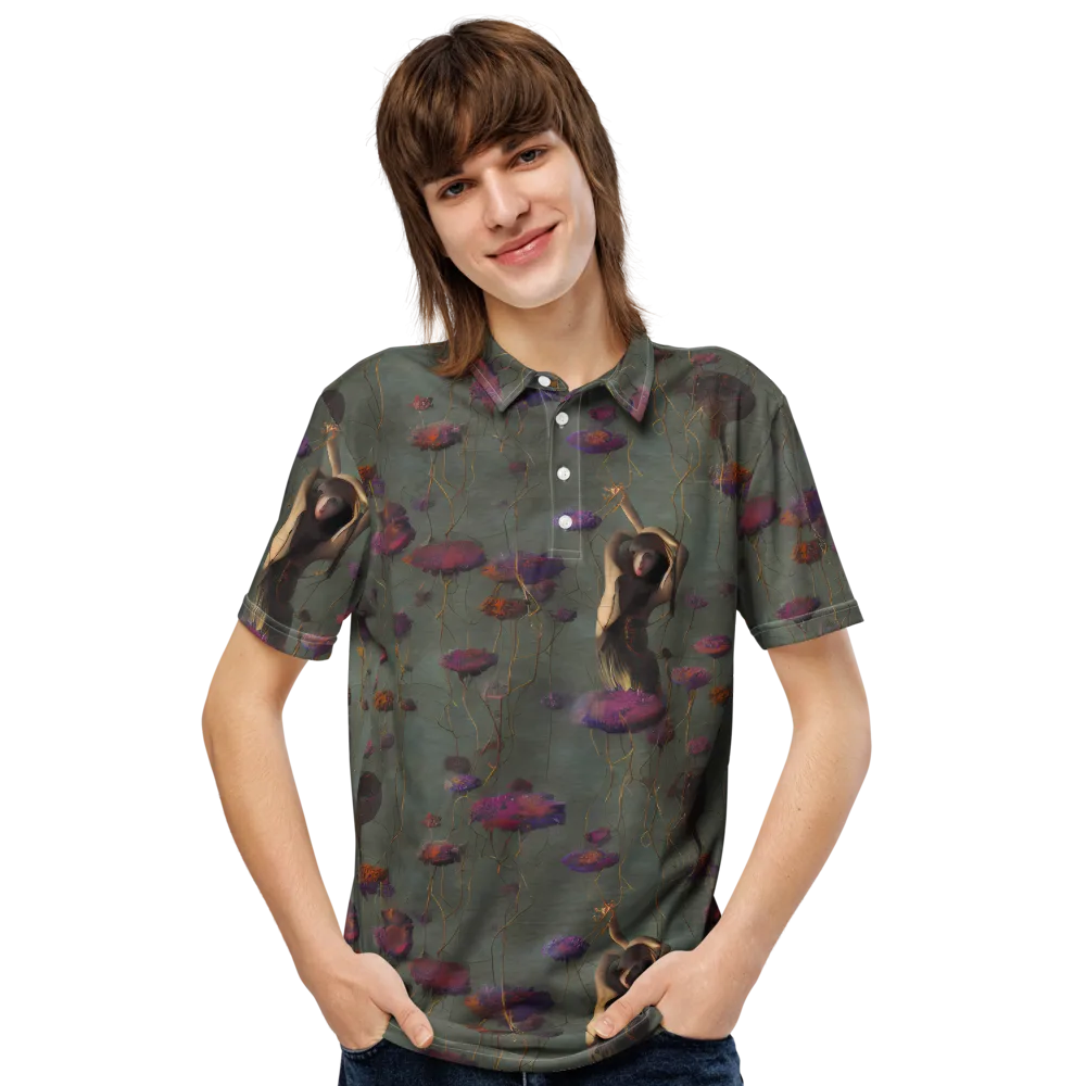 Ethereal Bloom on Men's Slim Fit Polo Shirt — Front