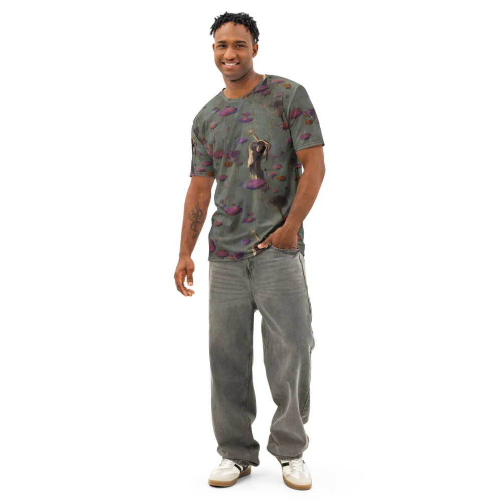 Ethereal Bloom on Men's Cotton Crew Neck T-Shirt — Front