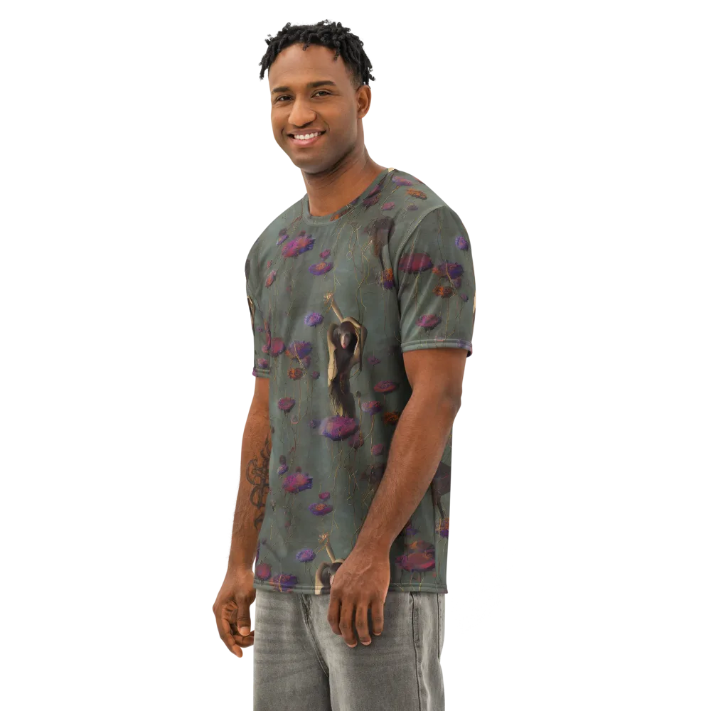 Ethereal Bloom on Men's Cotton Crew Neck T-Shirt — Left Front