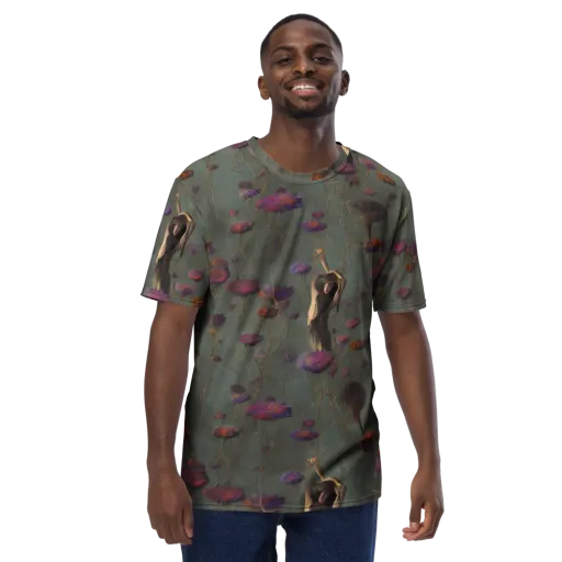 Ethereal Bloom on a Men's Crew Neck T-Shirt