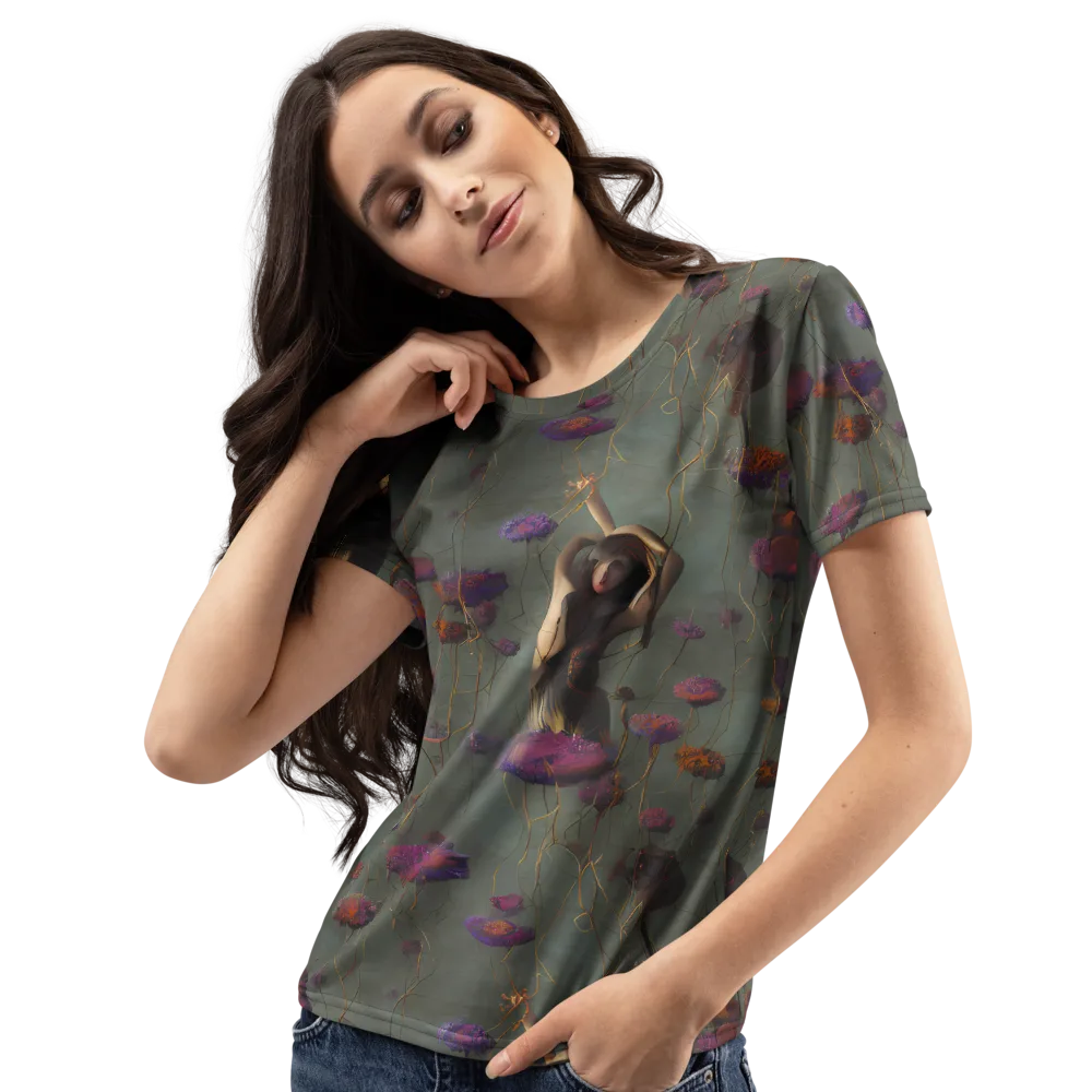Ethereal Bloom on Women's Crew Neck T-Shirt — Left Front