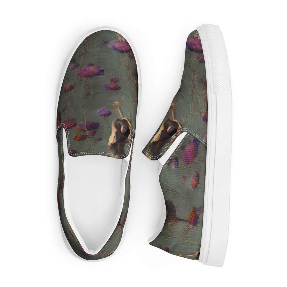 Ethereal Bloom on Men's Slip-On Canvas Shoes — Front