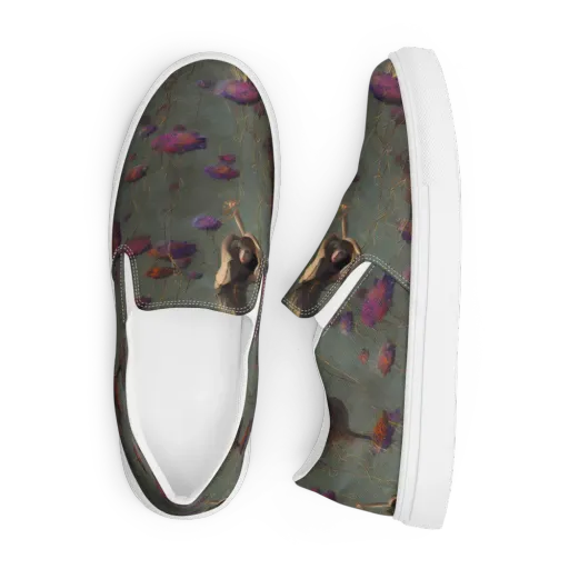 Ethereal Bloom on a Men's Slip-On Canvas Shoes