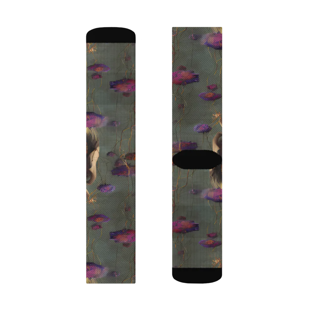 Ethereal Bloom on Socks — Left Sock