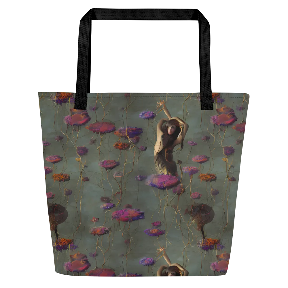 Ethereal Bloom on Large Tote Bag W/ Pocket — Front
