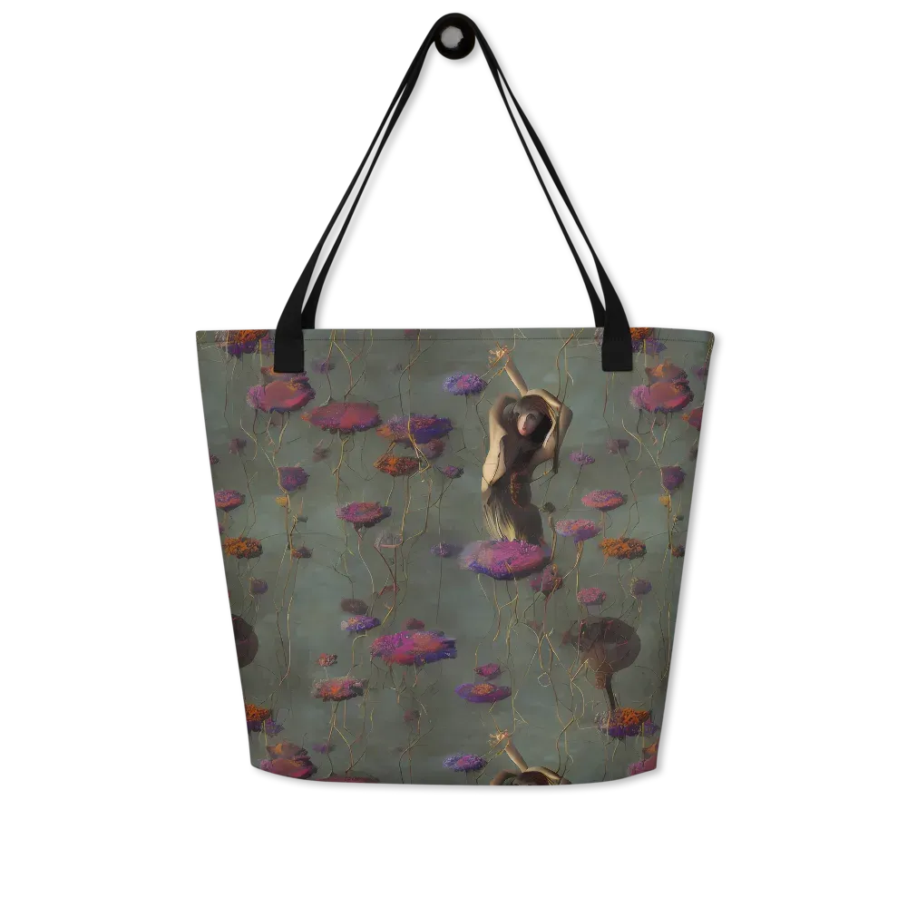 Ethereal Bloom on Large Tote Bag W/ Pocket — Front